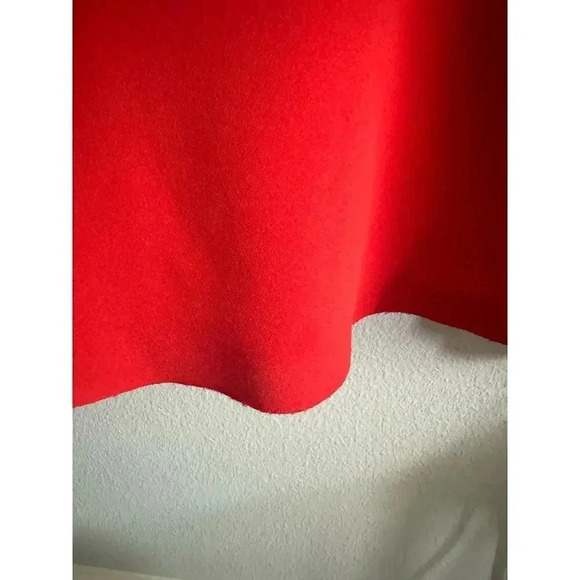 Iris & Ink Asymmetrical Waistline Reddish Orange Dress 14 - Picture 12 of 12